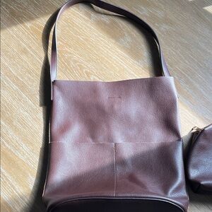 Anthropologie Leather Shoulder Bag in Dark Brown